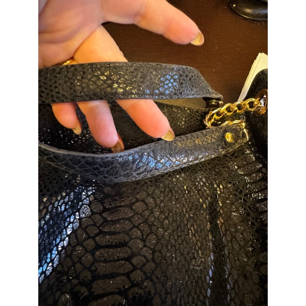 Michael Kors Black Python Snakeskin Embossed Leat… - image 6